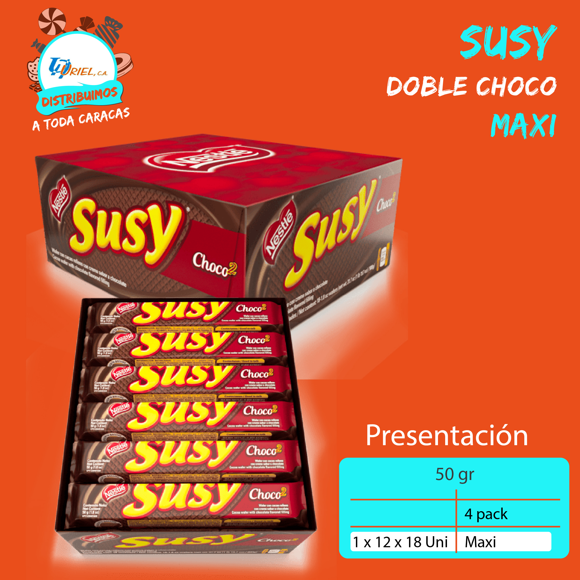 Galletas Susy Choco2 de Savoy 50gr - Distribuidora Uriel CA
