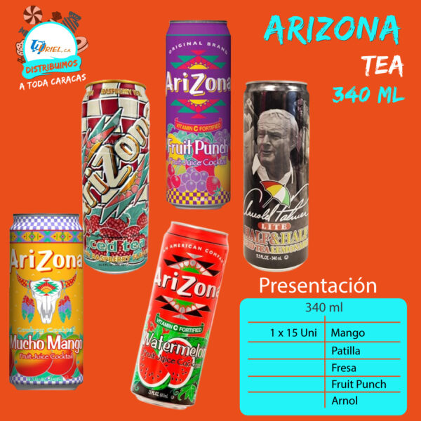 Bebida tea Arizona 340 ml en diferentes sabores
