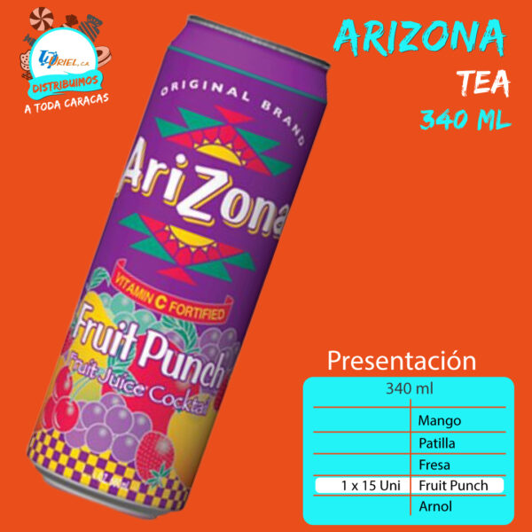 Bebida tea Arizona 340 ml sabor a fruit punch